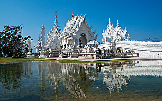 白色,庙宇,泰国,亚洲