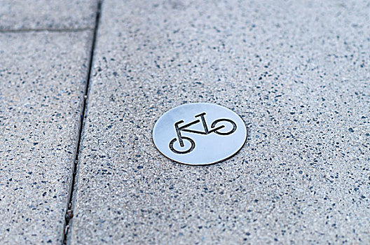 自行车,线条,金属,象征,水泥,地面,特写