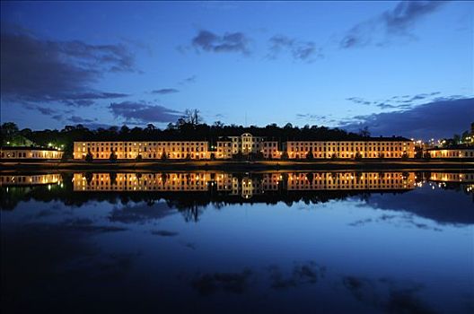 城堡,夜晚,瑞典