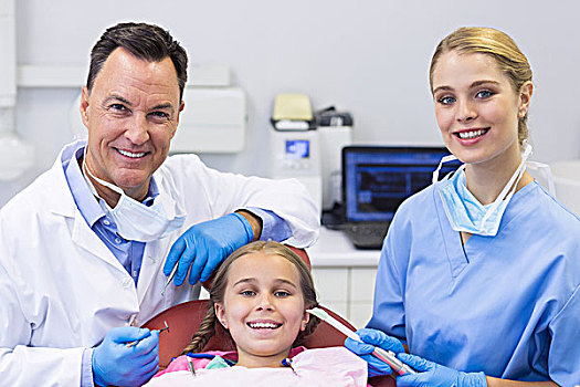 头像,牙医,护理,检查,孩子,病人,工具,诊所