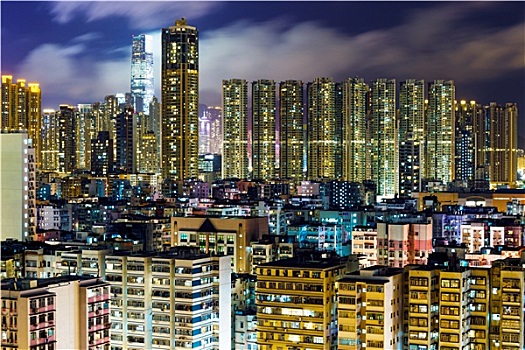 住房,香港,夜晚