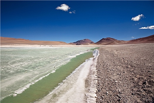 冰冻,泻湖,阿塔卡马沙漠,智利