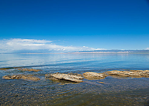 蓝天下的青海湖