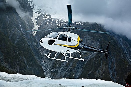 直升飞机,降落,冰河,南岛,新西兰