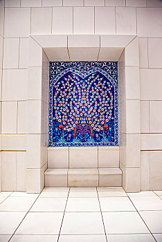 阿联酋阿布扎比谢赫扎伊德清真寺墙壁画