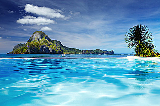 风景,游泳池,岛屿,背景,爱妮岛,菲律宾
