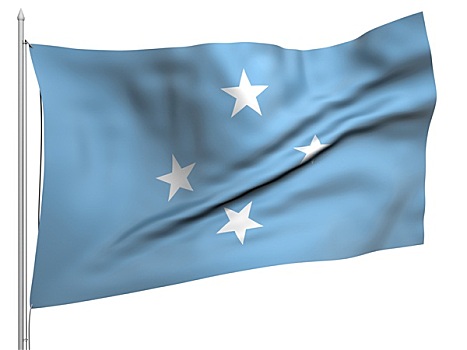 飞,旗帜,密克罗尼西亚,国家