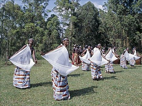 舞者,表演,白天,卢旺达,皇家,今日,几个,群体,韵律,移动,印象深刻,打鼓
