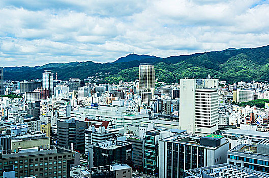 风景,城镇,俯视,山,神户,本州,日本,亚洲
