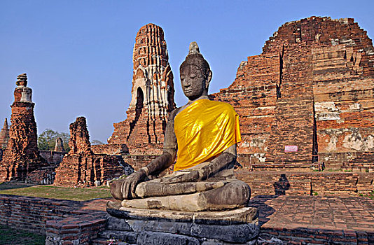 佛像,寺院,玛哈泰寺,庙宇,世界遗产,大城府,泰国,亚洲