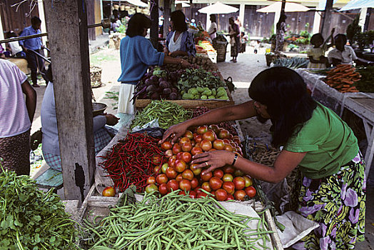 亚洲,印度尼西亚,苏门答腊岛,市场一景