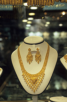 阿联酋,迪拜,黄金市场,橱窗展示