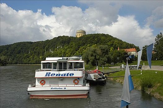 船,码头,克尔海姆,多瑙河,巴伐利亚