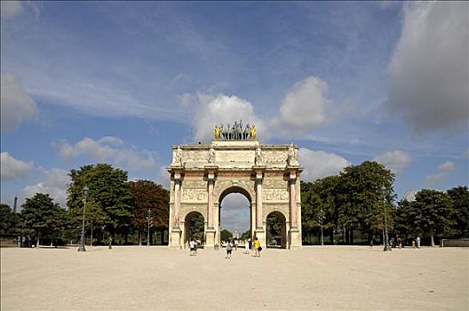 凯旋门,靠近,卢浮宫,巴黎,法国,欧洲