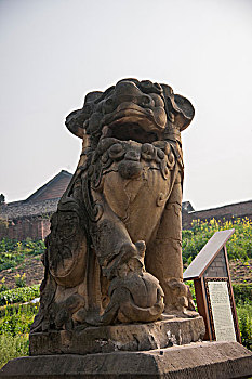 四川省乐山市犍为县罗城古镇南华宫门前这一对有着301多年历史,西南最大的石狮