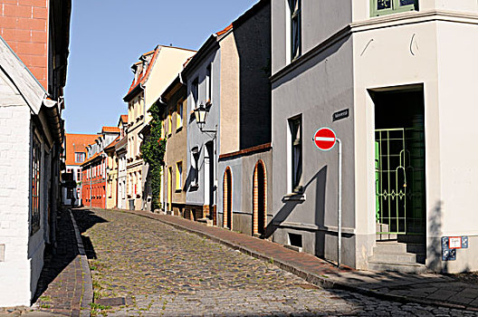 街道,场景,魏斯玛,梅克伦堡前波莫瑞州,德国,欧洲