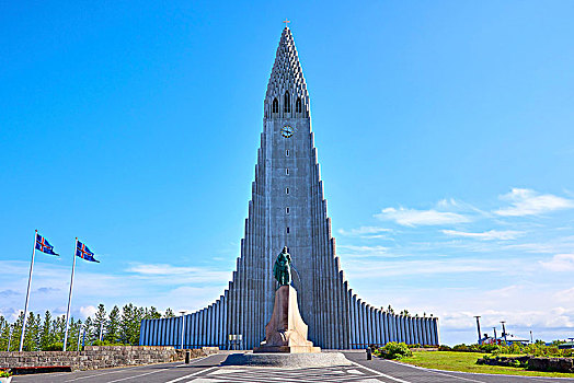 教堂,纪念建筑,雷克雅未克,冰岛,欧洲