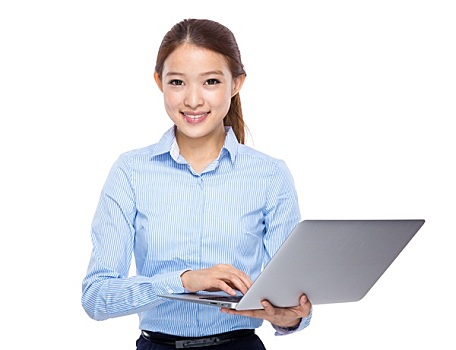 亚洲人,职业女性,使用,笔记本电脑