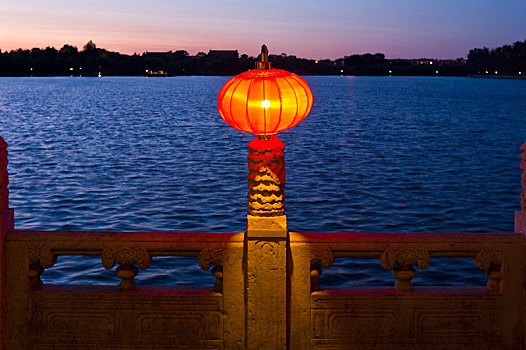 紅色,燈,北海公園,北京,中國