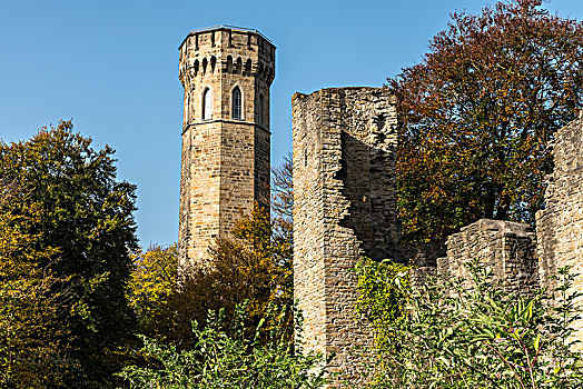 城堡遗迹,多特蒙德,鲁尔区,北莱茵威斯特伐利亚,德国,欧洲