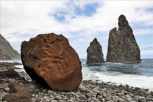 火山岩,悬崖,马德拉岛,葡萄牙