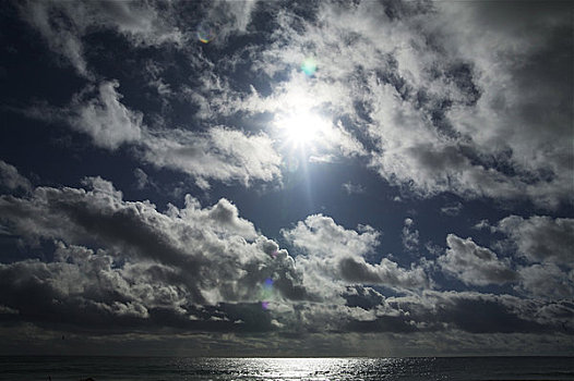 夏威夷,漂亮,云,太阳