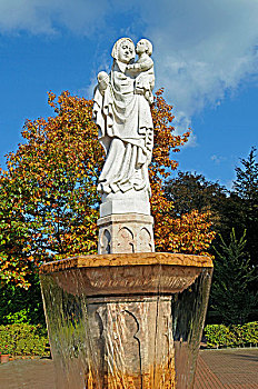 神圣,雕塑,喷泉,朝圣教堂,克桑滕,下莱茵,北莱茵威斯特伐利亚,德国,欧洲