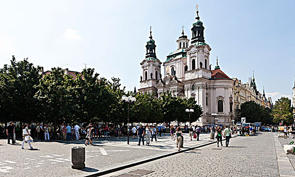 老,城镇,教堂,布拉格,捷克共和国,欧洲