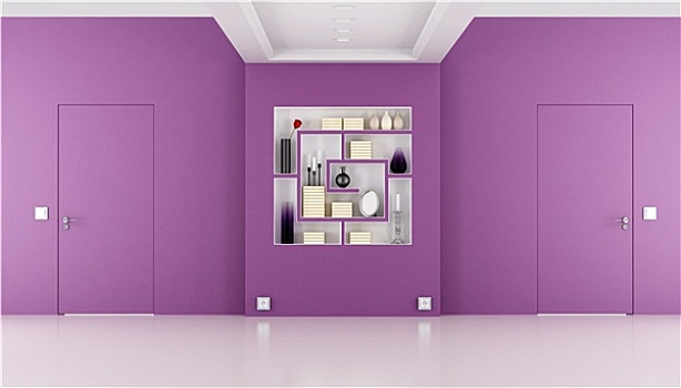 门,墙壁,紫色,房间