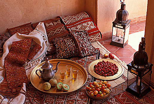 摩洛哥,茶,酒店,玛拉喀什