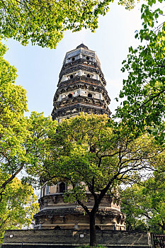 中国江苏省苏州虎丘风景区虎丘塔云岩寺塔