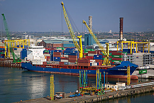 集装箱船,港口,都柏林,爱尔兰