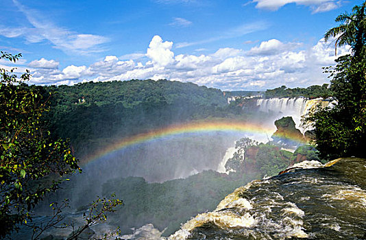 阿根廷,彩虹,高处,伊瓜苏瀑布