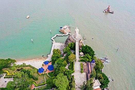 航拍福建厦门鼓浪屿风景名胜区风光