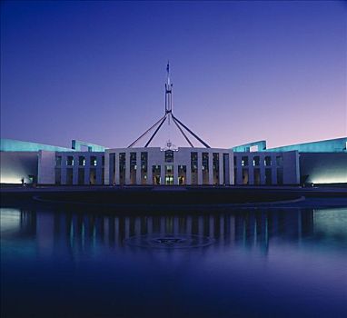 议会,房子,日落,堪培拉,澳大利亚
