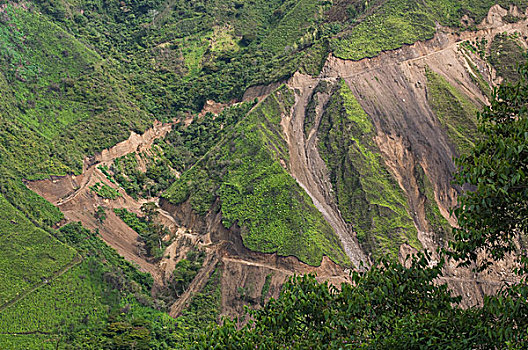 腐蚀,修路,山谷,西北地区,厄瓜多尔