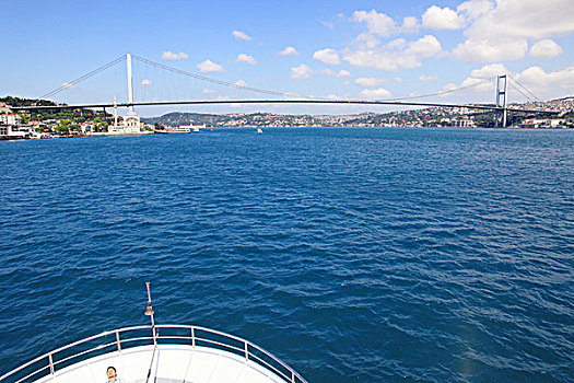 横跨欧亚大陆的博斯普鲁斯海峡大桥