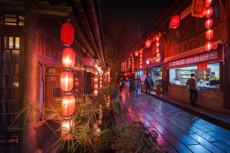 成都,锦里,夜景_高清图片_全景视觉