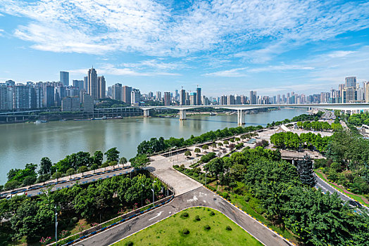 重庆现代建筑景观和城市天际线
