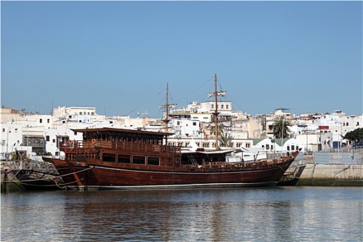 传统,木船,拉巴特,摩洛哥