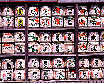 日本,桶,日本米酒,庙宇