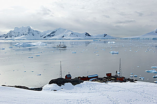船,海岸,南极