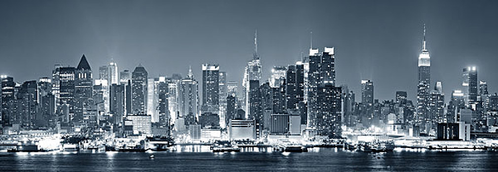 纽约,曼哈顿,黑白