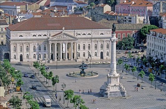 葡萄牙,里斯本,罗斯奥广场,国家戏院,玛丽亚