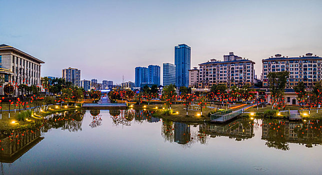 重庆江津区滨江新城城市夜景