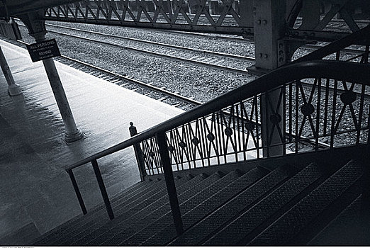楼梯,火车站台,纽约,美国
