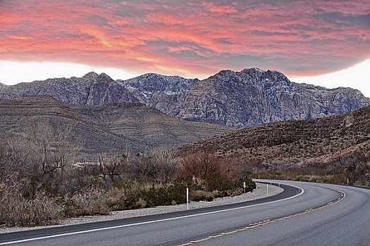 公路,红岩峡谷,靠近,拉斯维加斯,内华达,美国