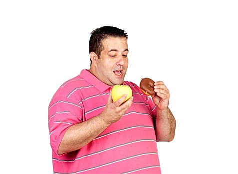 肥胖,男人,决定,苹果,可爱