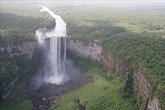 航拍,瀑布,国家公园,圭亚那,南美