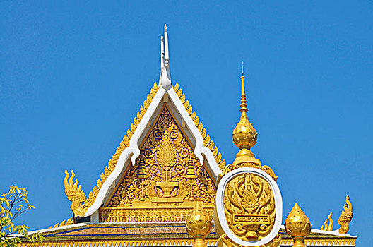 门楣,寺院,金边,柬埔寨,亚洲